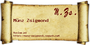 Münz Zsigmond névjegykártya